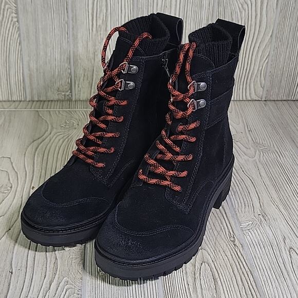 Zodiac Chance Black Leather Lace Up Side Zip Combat Ankle Boots Womens 5.5 NEW - Picture 10 of 13